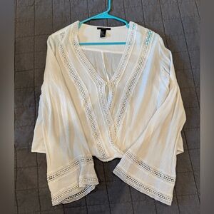 White lace Trim Blouse